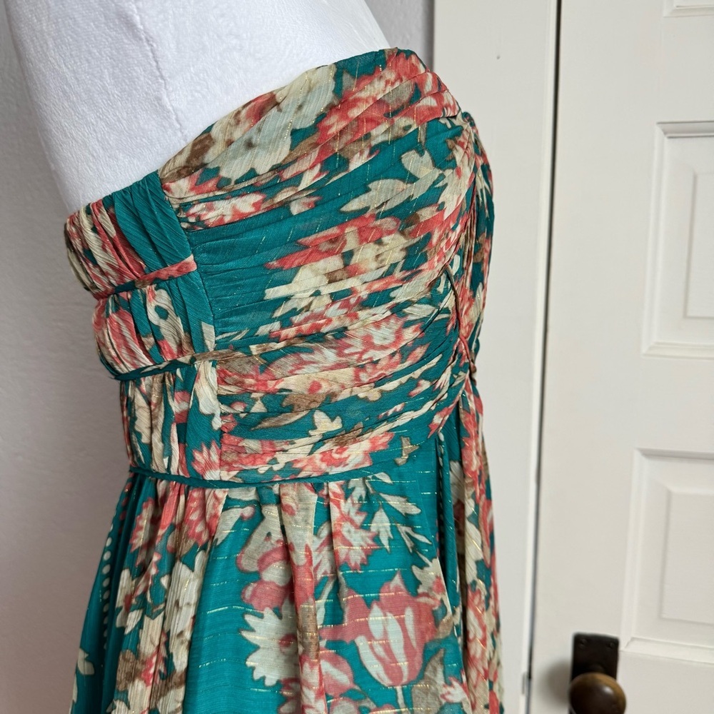 Pearl by Georgina Chapman Strapless Floral Handkerchief Hem Dress - Picture 6 of 14